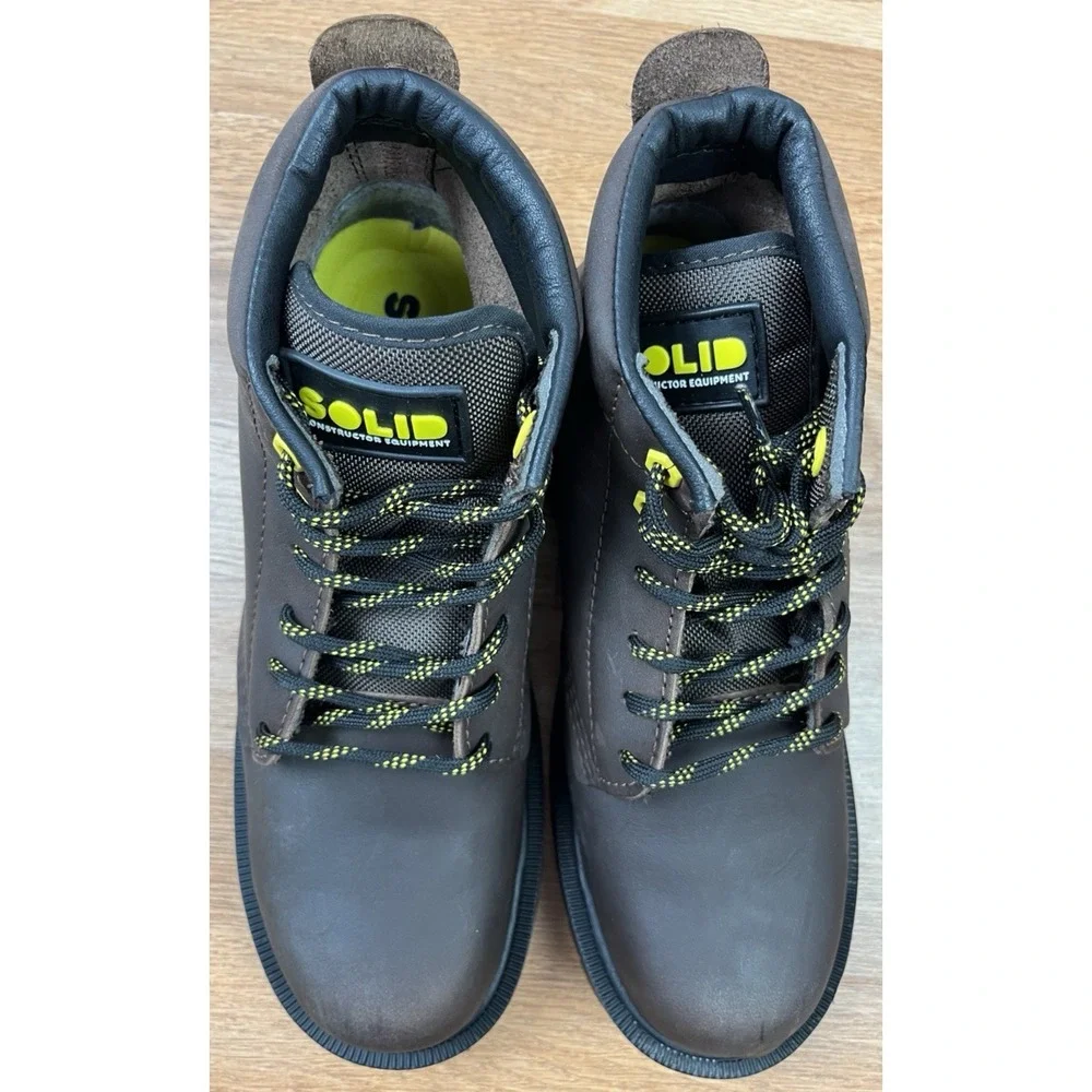 SOLID Equipment Leather Mens Dense Work Boots Size 9 Oil Resistant Anti-Slip NEW